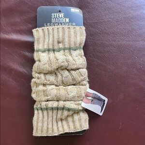 Steve Madden Beige and Green Leg Warmers